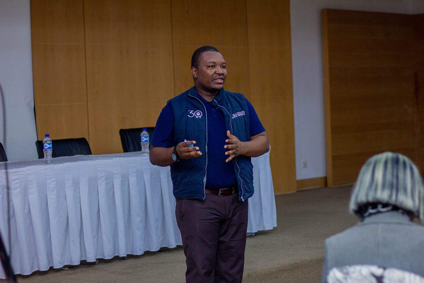 A SIIS team member presenting to insurance industry delegates