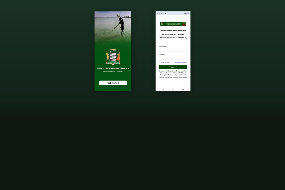 ZAIS mobile landing page and login screen built by SIIS